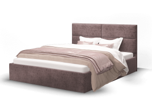 Кровать "Сити" 1600 (Велюр Рок-12 Серо-фиолетовый)