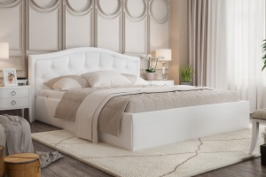 Кровать "Стелла" 1600 (экокожа vega white) (экокожа vega white)