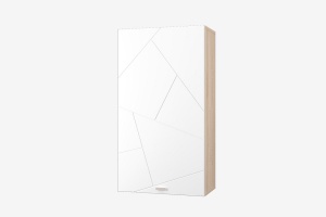 Шкаф Скайлайн настенный для книг (600)  (Дуб сонома светлый-Белый)