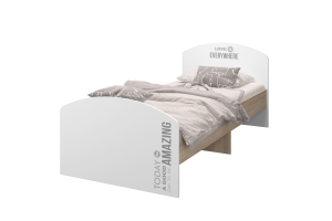 Кровать (900) "Джуниор" (дуб сонома св/бел фотоп)