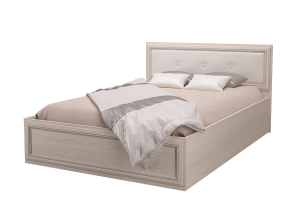 Кровать "Верона" для спальной, 1400, без основания, (дуб атланта/экокожа бенга)