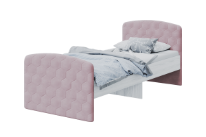 Кровать с мягкими спинками (900) "Лило" (анкор св/белый/пепельная роза)