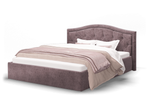 Кровать "Стелла" 1400 (Велюр Рок-12 Серо-фиолетовый) 