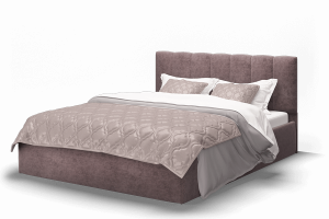 Кровать "Элен" 1600 (Велюр Рок-12 Серо-фиолетовый)