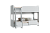 ТЕМА-1 Кровать 2-х ярусная (бортик,  лестница фасадная в комплекте) (белый) матрас 1800*800