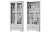 Шкаф-витрина с 2 стекл. дверками и 2 ящиками "Николь"(Ясень анкор бел/с патиной/стекло с рисунком
