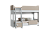 ТЕМА-1  Кровать 2-х ярусная  (бортик, лестница фасадная в комплекте) (белый/капучино) матрас 1800